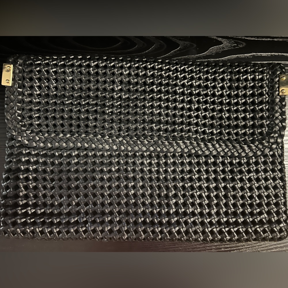 Stuart Weitzman weave clutch